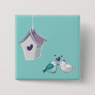 Little Lovebirds 2 Inch Square Button