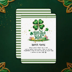 Little luck of Irish Shamrock Gold Baby Shower Enclosure Card