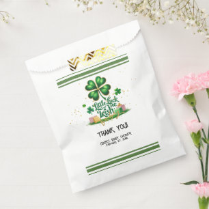 Little luck of Irish Shamrock Gold Baby Shower Favour Bag