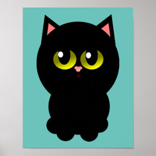 Little Lucky Black Cat Poster