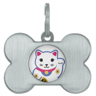 Little Lucky Cat, Maneki-neko ,招き猫 Pet ID Tag
