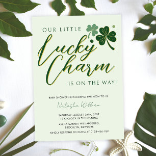 Little Lucky Charm St Patrick's Baby Shower Invitation