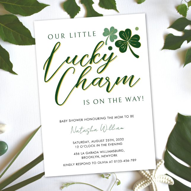 Little Lucky Charm St Patrick's Irish Baby Shower  Invitation (Creator Uploaded)