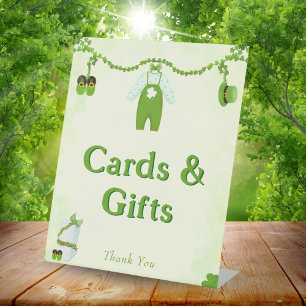 Little Lucky One Shamrock Baby Boy Cards & Gifts Pedestal Sign