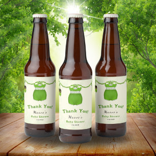 Little Lucky One Shamrock Baby Girl Outfit  Beer Bottle Label