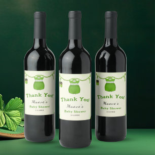 Little Lucky One Shamrock Baby Girl Outfit Wine Label