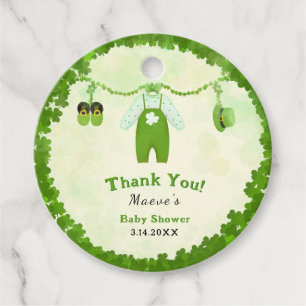 Little Lucky One Shamrock Baby Outfit Baby Shower Favour Tags