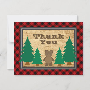 Little Lumberjack Baby Shower Rustic Thank You