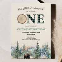 Little Lumberjack Bear Green 1st Birthday Party