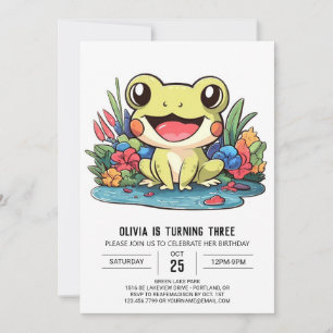 Little Magical Frog Digital Birthday Invitation