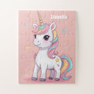 Little Magical Unicorn Personalized Kids Jigsaw Puzzle