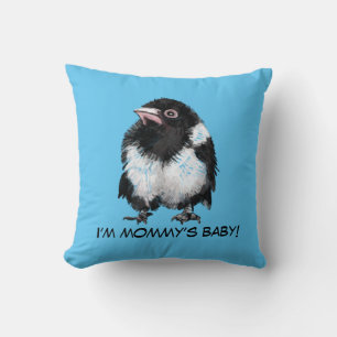 Little magpie throw pillow