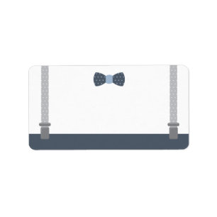Little Man Address Label, Blue and Grey Label