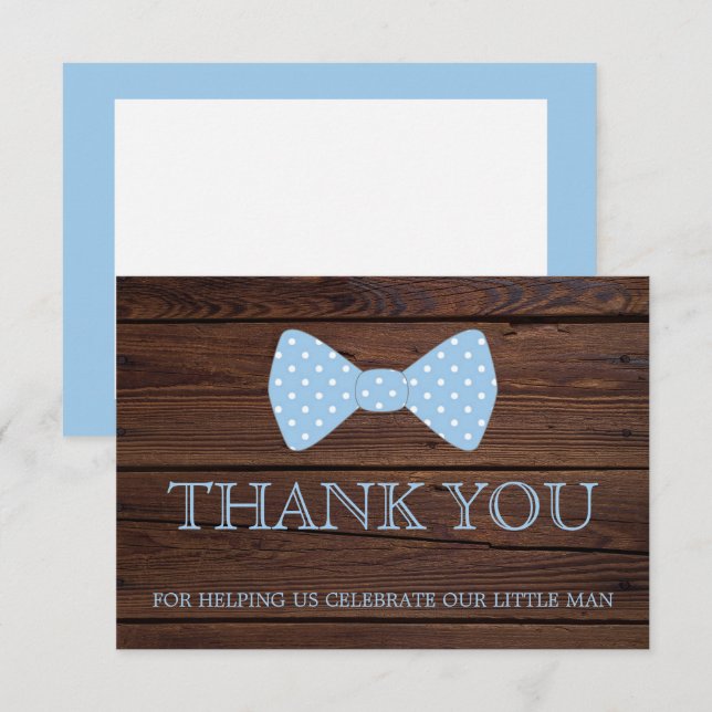 Little Man Baby Shower | Bowtie Thank You Invitation (Front/Back)