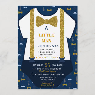 Little man baby shower invitation