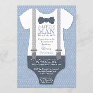 Little Man Baby Shower Invitation, Arrived Invitation
