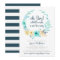 Little Man Baby Shower Invitation Blue Grey Card