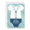 Little Man Baby Shower Invitation, Navy Blue, Aqua