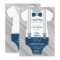 Little Man Baby Shower Invitation, Navy Blue, Grey