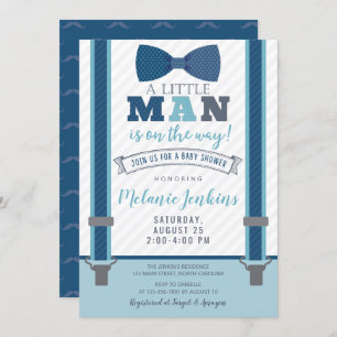 Little Man Baby Shower Invitations for Boy