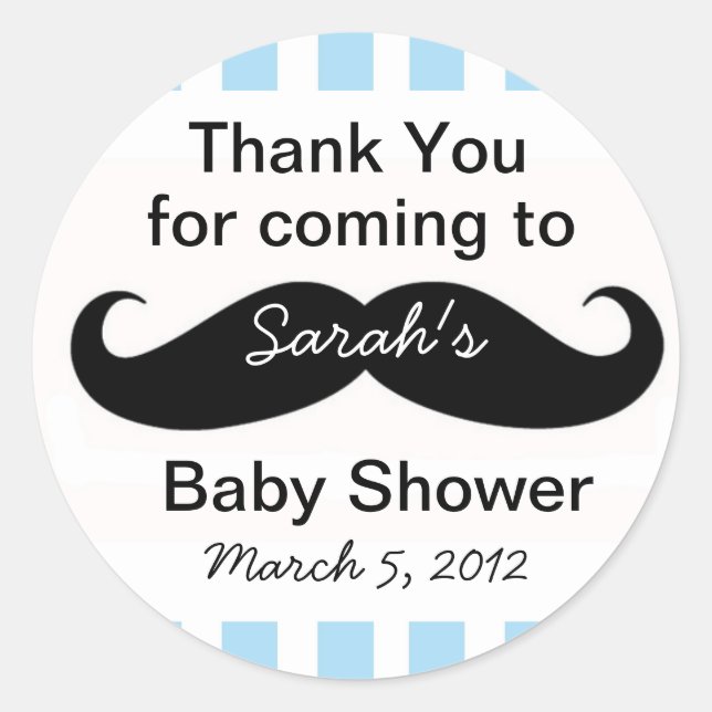Little Man Baby shower party Favoriser Stickers ca (Devant)