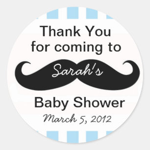 Little Man Baby Shower party Favour Stickers gift