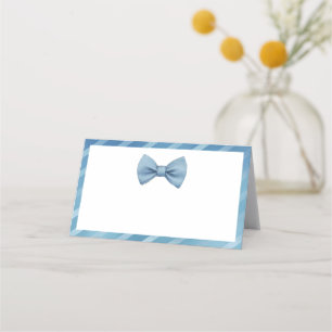 Little Man Baby Shower Place Cards – Blue Bow Tie 