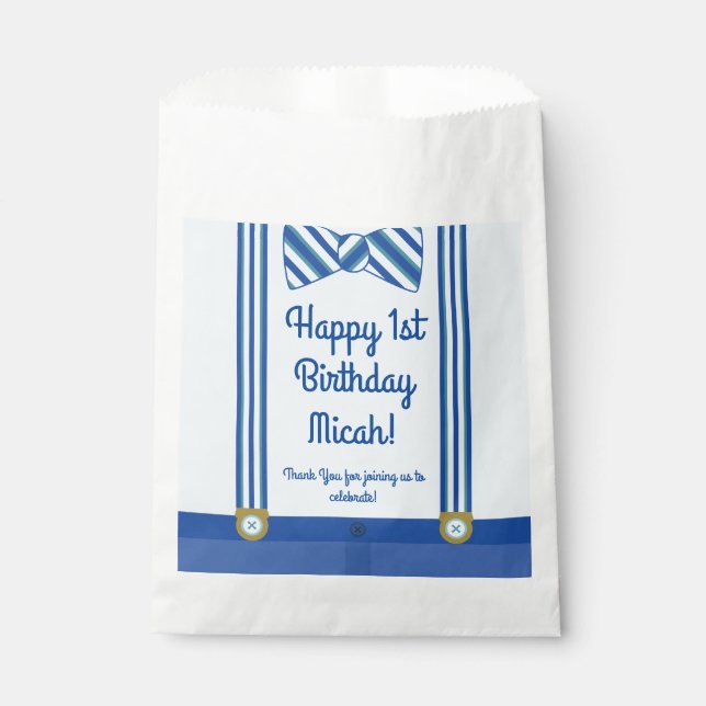 Little Man Birthday Party Favour Bag (Front)
