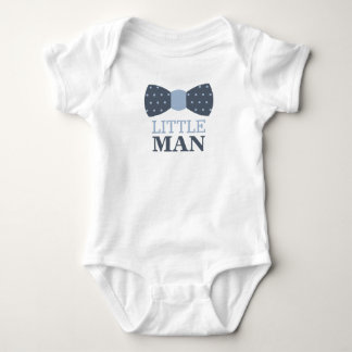 Little Man Bow Tie Baby Bodysuit in Navy and Grey