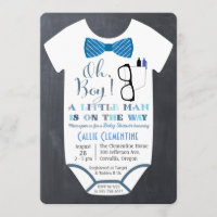 Little Man Bow Tie Baby Shower Invitation