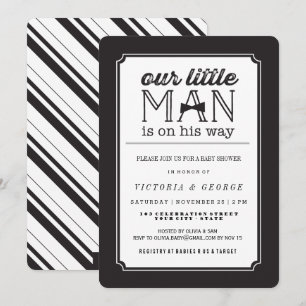 Little Man Bow Tie Classic Boy Baby Shower Invite