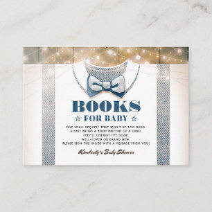 Little Man   Boy Baby Shower Rustic Bring A Book Enclosure Card