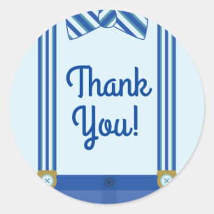 Little Man Boy's 1st Birthday Party Classic Round Sticker