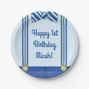 Little Man Boy's 1st Birthday Party Paper Plate