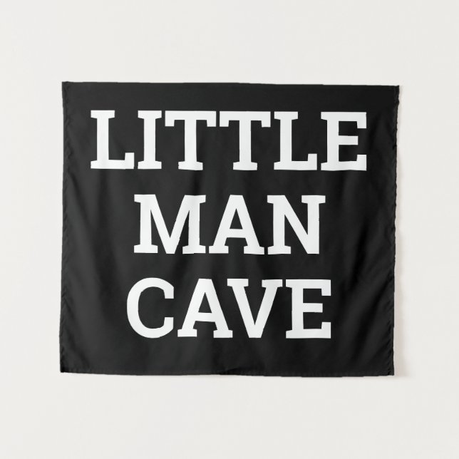 Little Man Cave Boy's Room Nursery Playroom Wall Tapestry (Front (Horizontal))