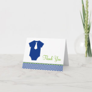 Little Man Chevron Blue Thank You