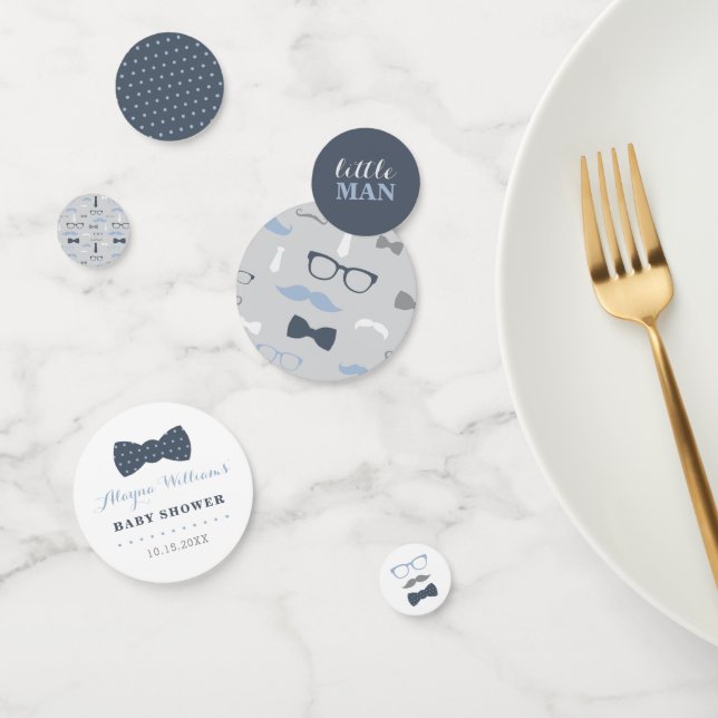 Little Man Confetti, Navy Blue, Grey Confetti (Group)