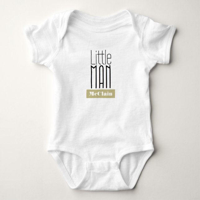 Little Man Custom Name | Boys Bodysuit (Front)