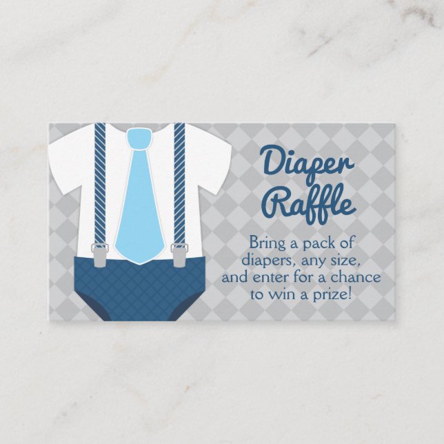 Little Man Diaper Raffle Baby Shower Enclosure Card (Front)