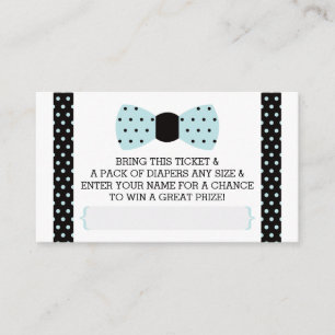 Little Man Diaper Raffle Ticket, Baby Blue, Black Enclosure Card