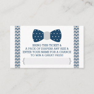 Little Man Diaper Raffle Ticket, Navy Blue, Grey Enclosure Card