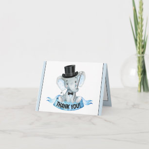 Little Man Elephant Baby shower Merci Cartes