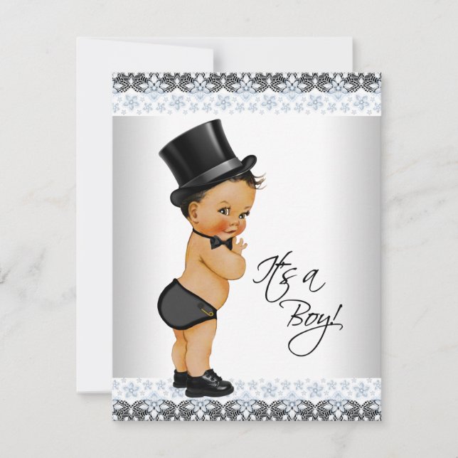 Little Man Ethnic Baby Boy Shower Invitation (Front)