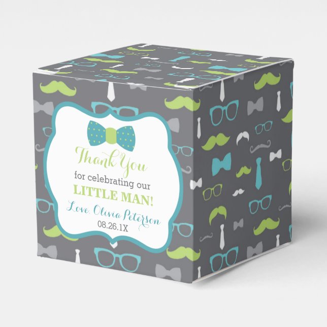 Little Man Favour Box, Baby Shower Favor Box (Front Side)