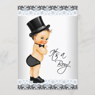 Little Man Its a Boy Baby Shower Invitation