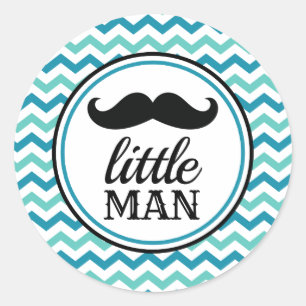 Little Man Moustache Baby Shower Stickers - LM