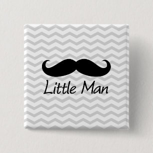 Little Man Moustache Chevron Cute Boys 2 Inch Square Button