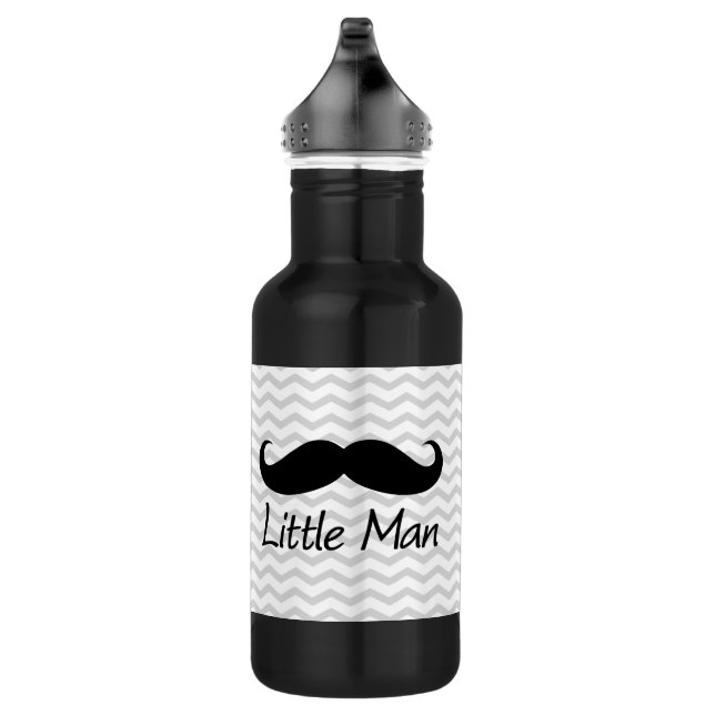 Little Man Moustache Chevron Cute Boys 532 Ml Water Bottle (Right)