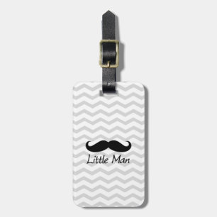 Little Man Moustache Chevron Cute Boys Luggage Tag