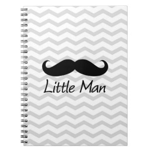 Little Man Moustache Chevron Cute Boys Notebook